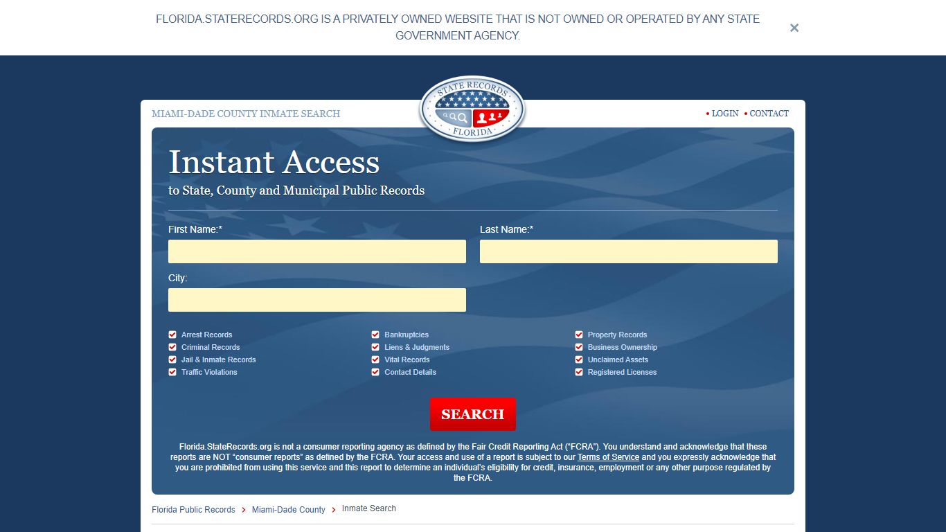 Miami Dade County, Florida Inmate Search | StateRecords.org